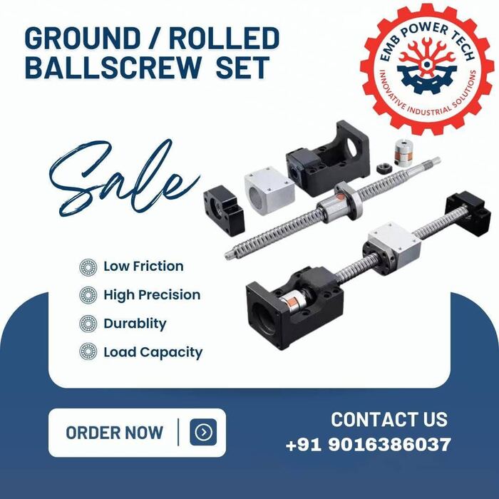 Ground Rolled Ballscrew Set THK HIWIN — EMB POWERTECH Vatva Ahmedabad